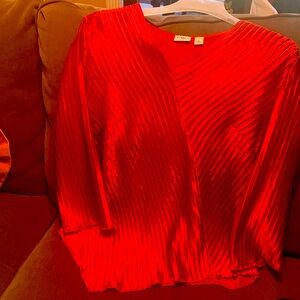 Beautiful silky red top.  Very dressy